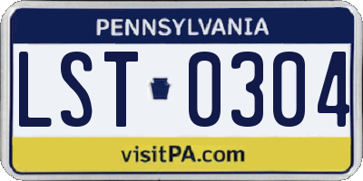 PA license plate LST0304
