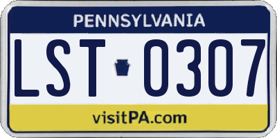 PA license plate LST0307