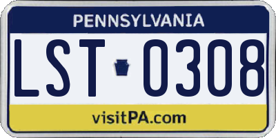 PA license plate LST0308