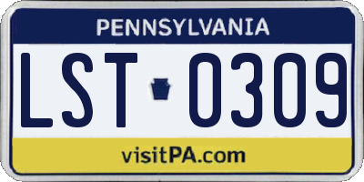 PA license plate LST0309