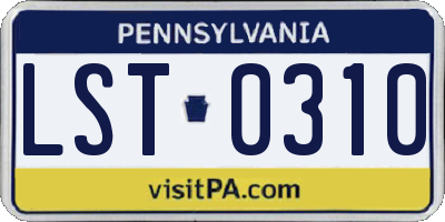 PA license plate LST0310
