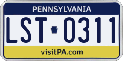 PA license plate LST0311