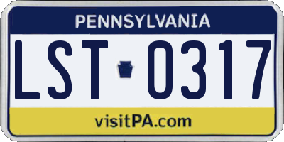 PA license plate LST0317