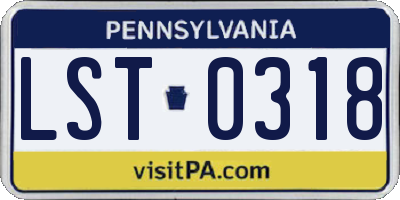PA license plate LST0318