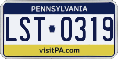 PA license plate LST0319