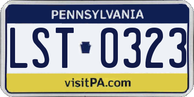 PA license plate LST0323