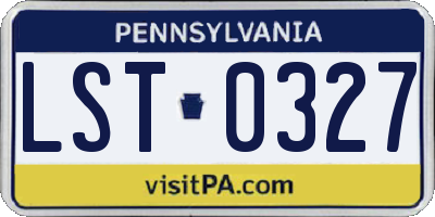 PA license plate LST0327