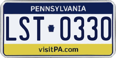 PA license plate LST0330