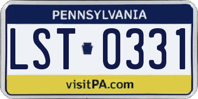 PA license plate LST0331