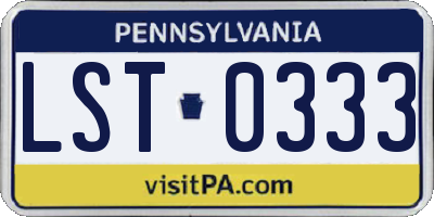 PA license plate LST0333