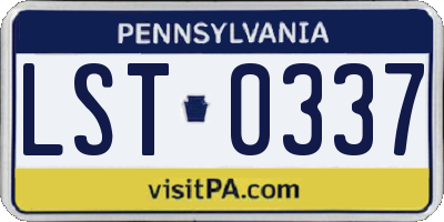 PA license plate LST0337
