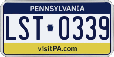 PA license plate LST0339
