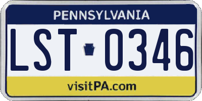 PA license plate LST0346