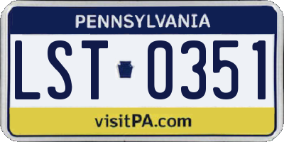 PA license plate LST0351