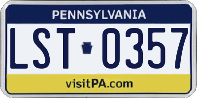 PA license plate LST0357