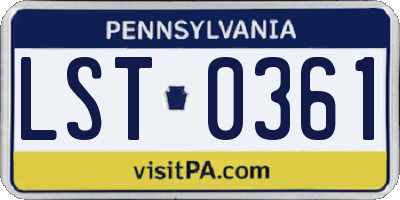 PA license plate LST0361
