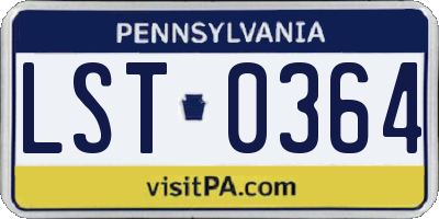 PA license plate LST0364