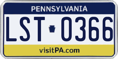 PA license plate LST0366