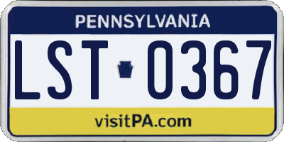 PA license plate LST0367