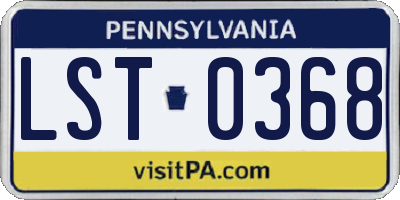 PA license plate LST0368