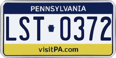 PA license plate LST0372