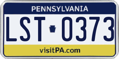 PA license plate LST0373