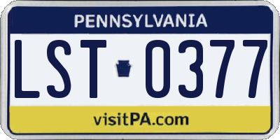 PA license plate LST0377