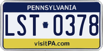 PA license plate LST0378