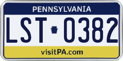 PA license plate LST0382