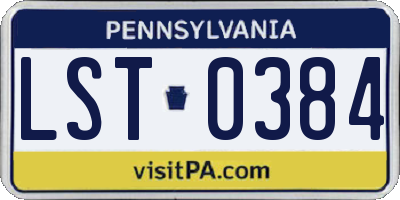 PA license plate LST0384