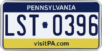 PA license plate LST0396