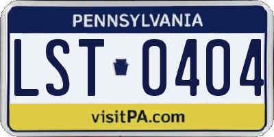 PA license plate LST0404