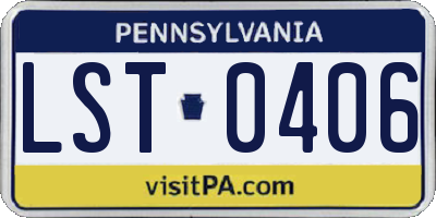 PA license plate LST0406