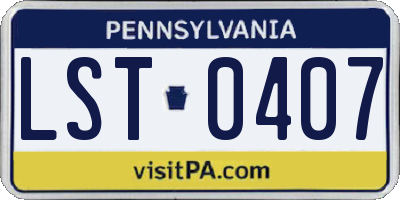 PA license plate LST0407