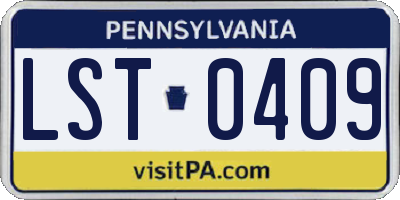 PA license plate LST0409
