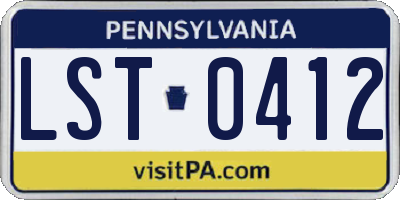 PA license plate LST0412