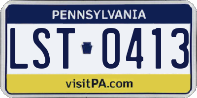 PA license plate LST0413