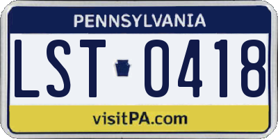 PA license plate LST0418