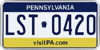 PA license plate LST0420