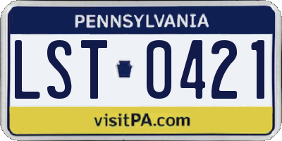 PA license plate LST0421