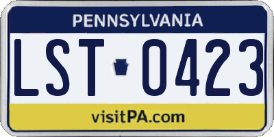 PA license plate LST0423