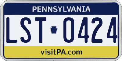 PA license plate LST0424