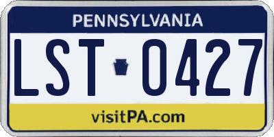 PA license plate LST0427