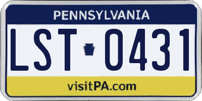 PA license plate LST0431