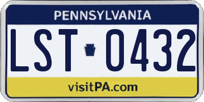 PA license plate LST0432