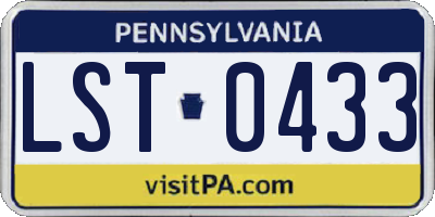 PA license plate LST0433