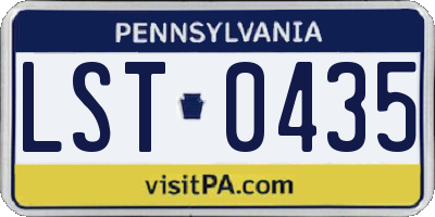 PA license plate LST0435