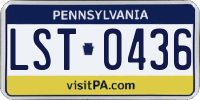 PA license plate LST0436