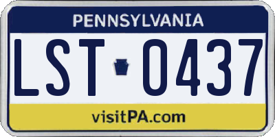 PA license plate LST0437