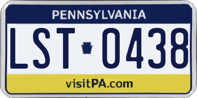 PA license plate LST0438
